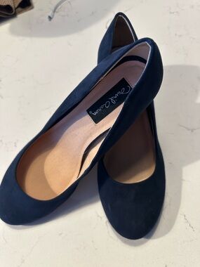 Navy Suede Ballet Pumps